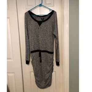 Grey/black cinch sweater dress
